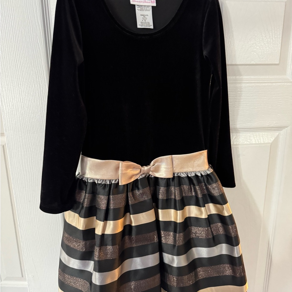 Elegant Black and Gold Kids Dress